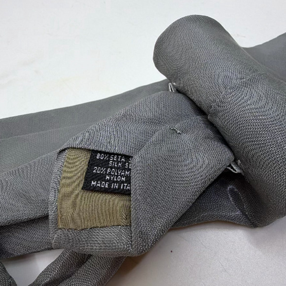 Emporio Armani Textured Grey Silk Blend Tie - Picture 3 of 3